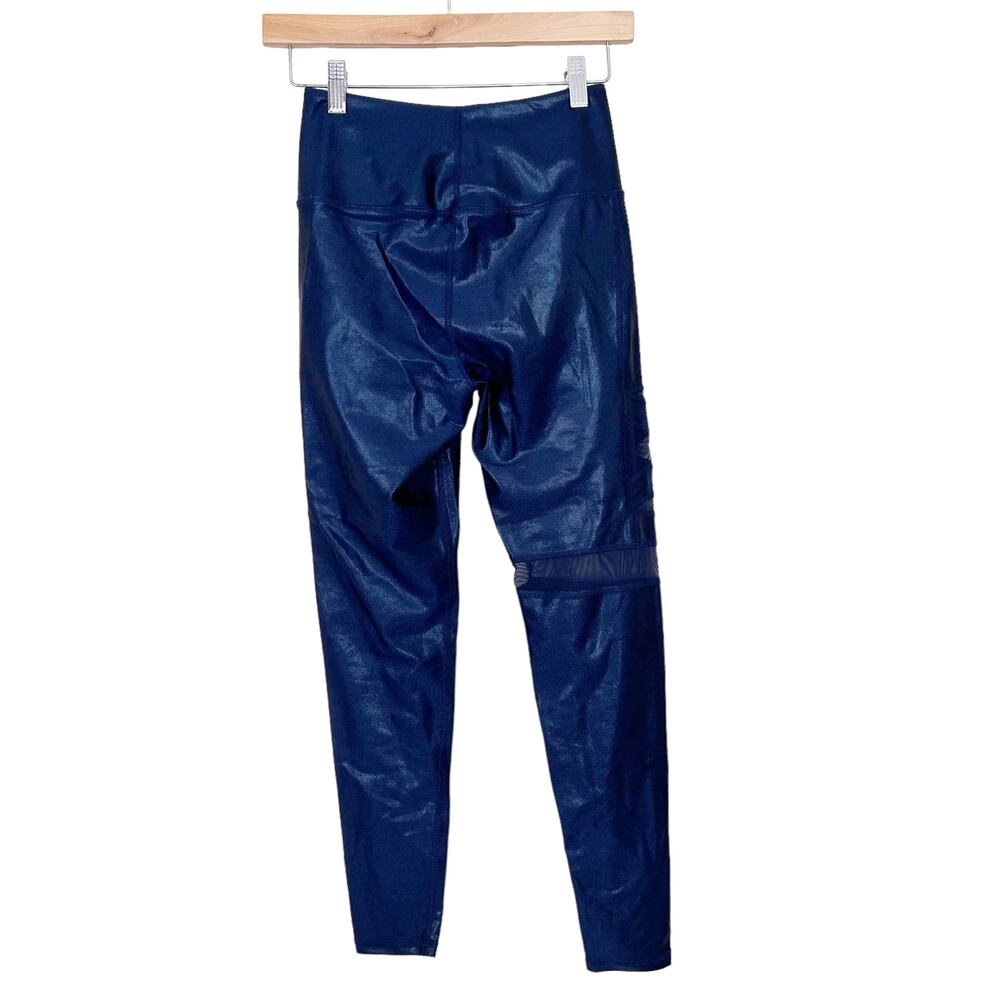 Body Language Navy Blue Coated Workout Leggings Sz M - Picture 5 of 6